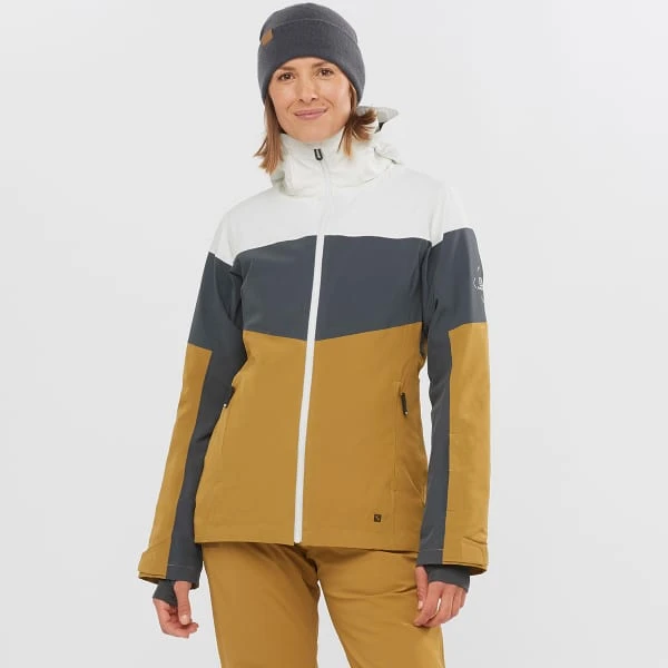 SALOMON SLALOM JKT W WHITE/EBONY/CUMIN 22 4 SALOMON SLALOM JKT W WHITE/EBONY/CUMIN 22 - Image 2