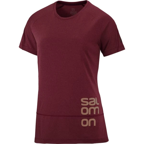 SALOMON CROSS RUN GRAPHIC TEE W CABERNE 22 3 SALOMON CROSS RUN GRAPHIC TEE W CABERNE 22