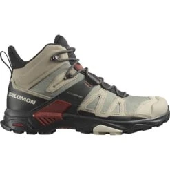 SALOMON X ULTRA 4 MID GORE-TEX VINTAGE KHAKI/BLACK/BURNT HENNA 23