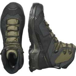 SALOMON QUEST ELEMENT GORE-TEX BLACK/DEEP LICHEN GREEN/OLIVE NIGHT 23 -Salomon 9 90211 quest element gore tex black deep lichen green olive night l41457100 05