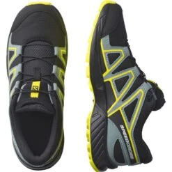 SALOMON SPEEDCROSS J BLACK/BLACK/EVENING PRIMROSE 22 -Salomon 9 90599 speedcross jr black black evening primrose l41447100 05