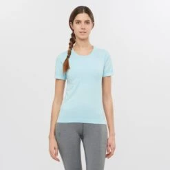 SALOMON ELEVATE MOVE ON TEE W CRYSTL BL 22 -Salomon 9 91714 t shirt elevate move on tee w crystl bl lc1619000 03