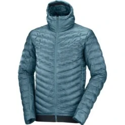 SALOMON OUTLINE DOWN HOODIE M MALLARD BLUE 22