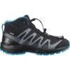 SALOMON XA PRO V8 MID CSWP JR BLACK/MONUMENT/HAWAIIAN OCEAN 22 -Salomon 9 92907 xa pro v8 mid cswp j black monument hawaiian ocean l41344900 01